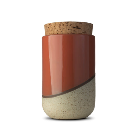 Canister with Cork Lid  |  Large  |  Dune | Coral