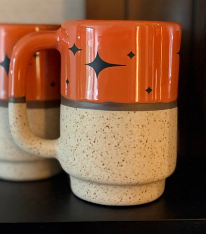 Stackable Mug | Orange with Retro Stars