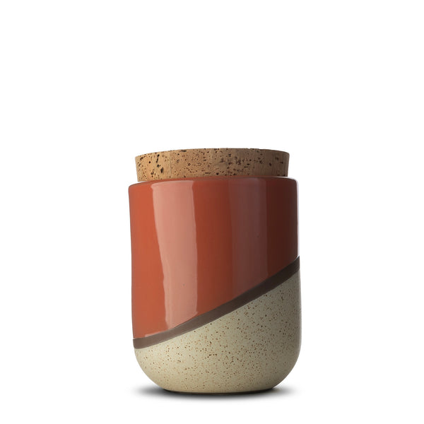 Canister with Cork Lid  |  Medium  |  Dune | Coral