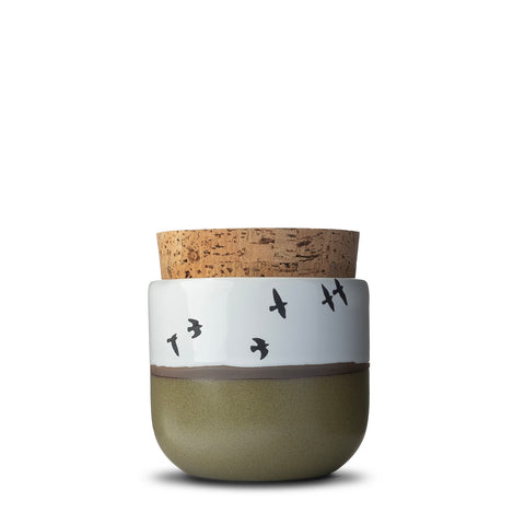 Canister with Cork Lid  |  Small  |  Horizon | Stone