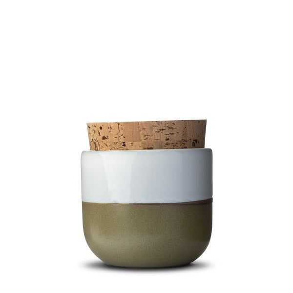 Canister with Cork Lid  |  Small  |  Horizon | Stone