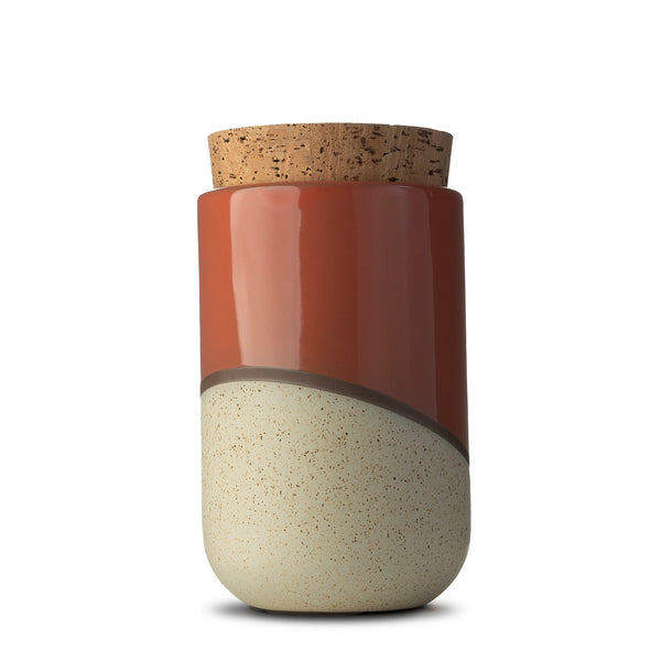 Canister with Cork Lid  |  Large  |  Dune | Coral