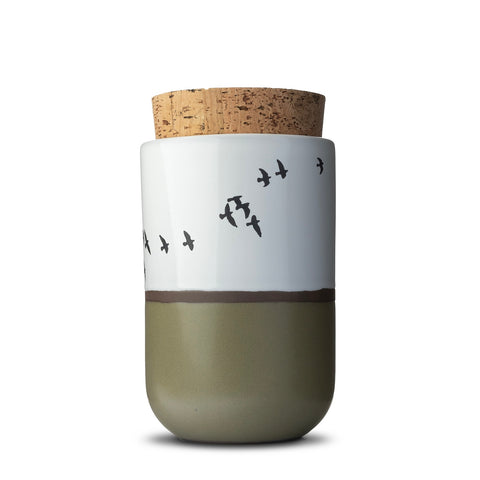 Canister with Cork Lid  |  Large  |  Horizon | Stone