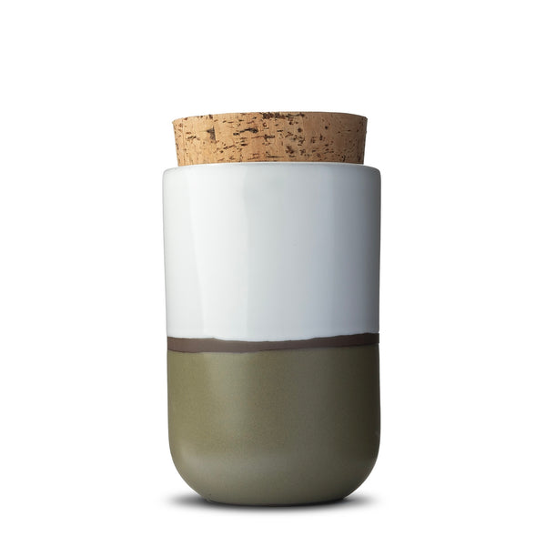 Canister with Cork Lid  |  Large  |  Horizon | Stone